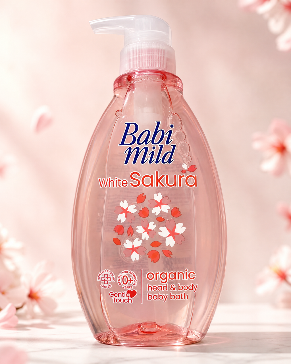 Babi Mild White Sakura Organic Head & Body Baby Bath — 380 ml