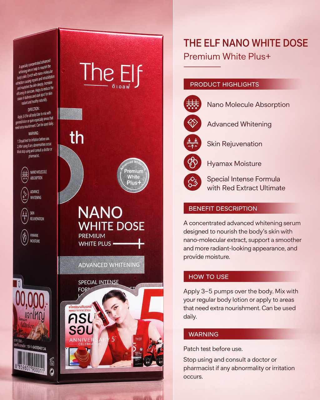 The Elf Nano White Dose Premium White Plus+ Advanced Whitening Serum — 60 ml