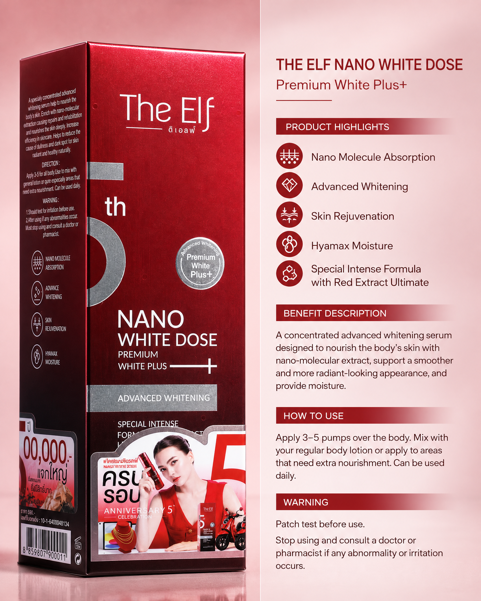 The Elf Nano White Dose Premium White Plus+ Advanced Whitening Serum — 60 ml