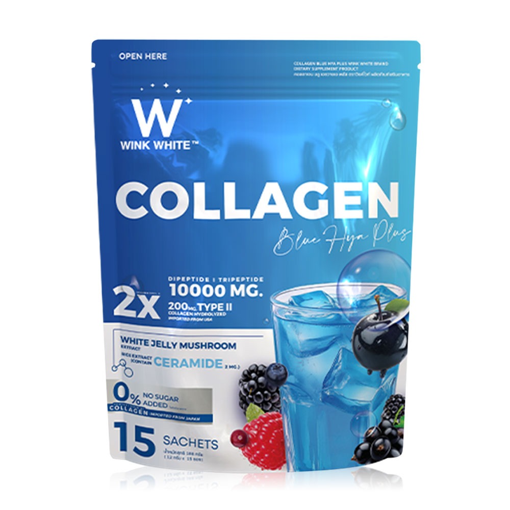 Wink White Collagen Blue HYA Plus Dietary Supplement 180g (12g x 15 Sachets)