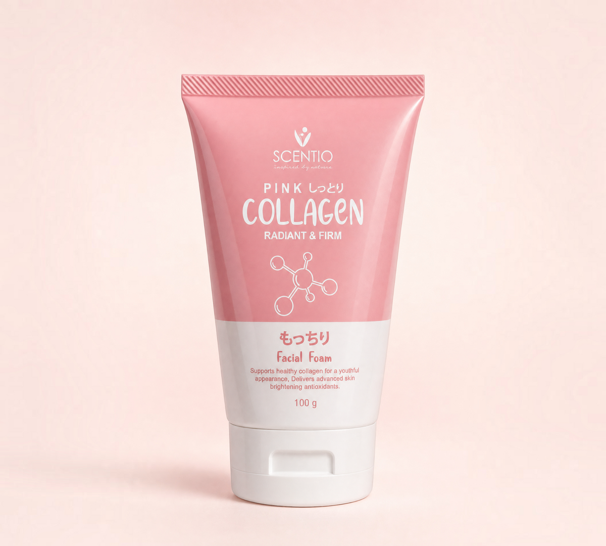 Thai Ranee Scentio Pink Collagen Radiant & Firm facial foam cleanser in a 100g pink and white tube.