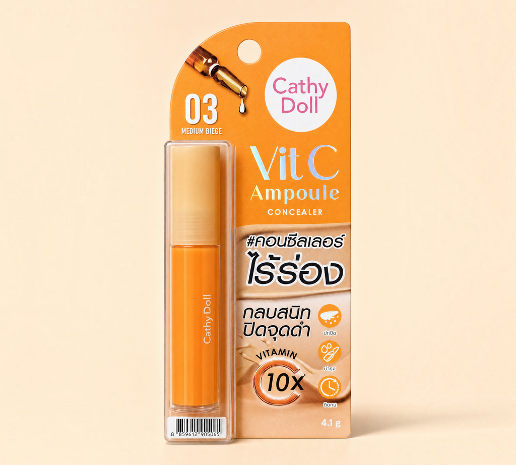 Thai Ranee Cathy Doll Vit C Ampoule Concealer in shade 03 Medium Beige with a matte finish and vitamin C formula.