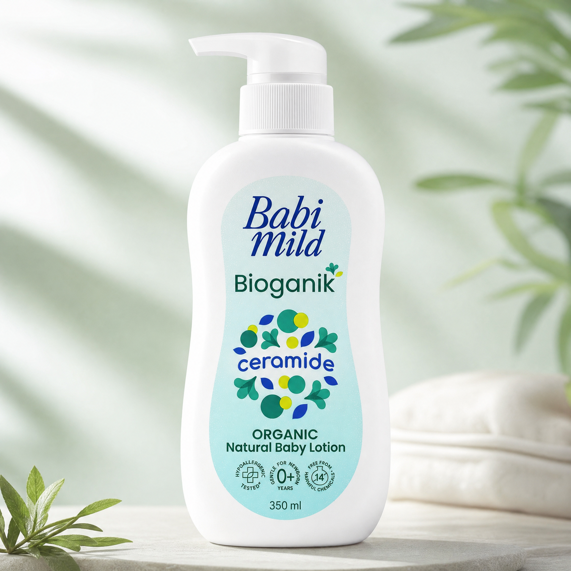 Babi Mild Bioganik Organic Natural Baby Lotion with Ceramide 350 ml