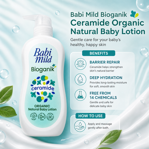 Babi Mild Bioganik Organic Natural Baby Lotion with Ceramide 350 ml