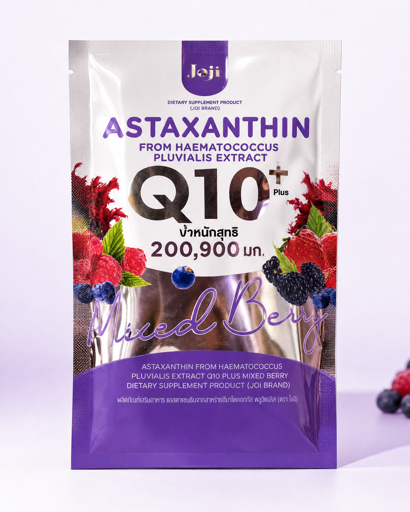 JOJI Astaxanthin Q10 Plus Mixed Berry Dietary Supplement — 20 g × 10 Sachets, 200 g