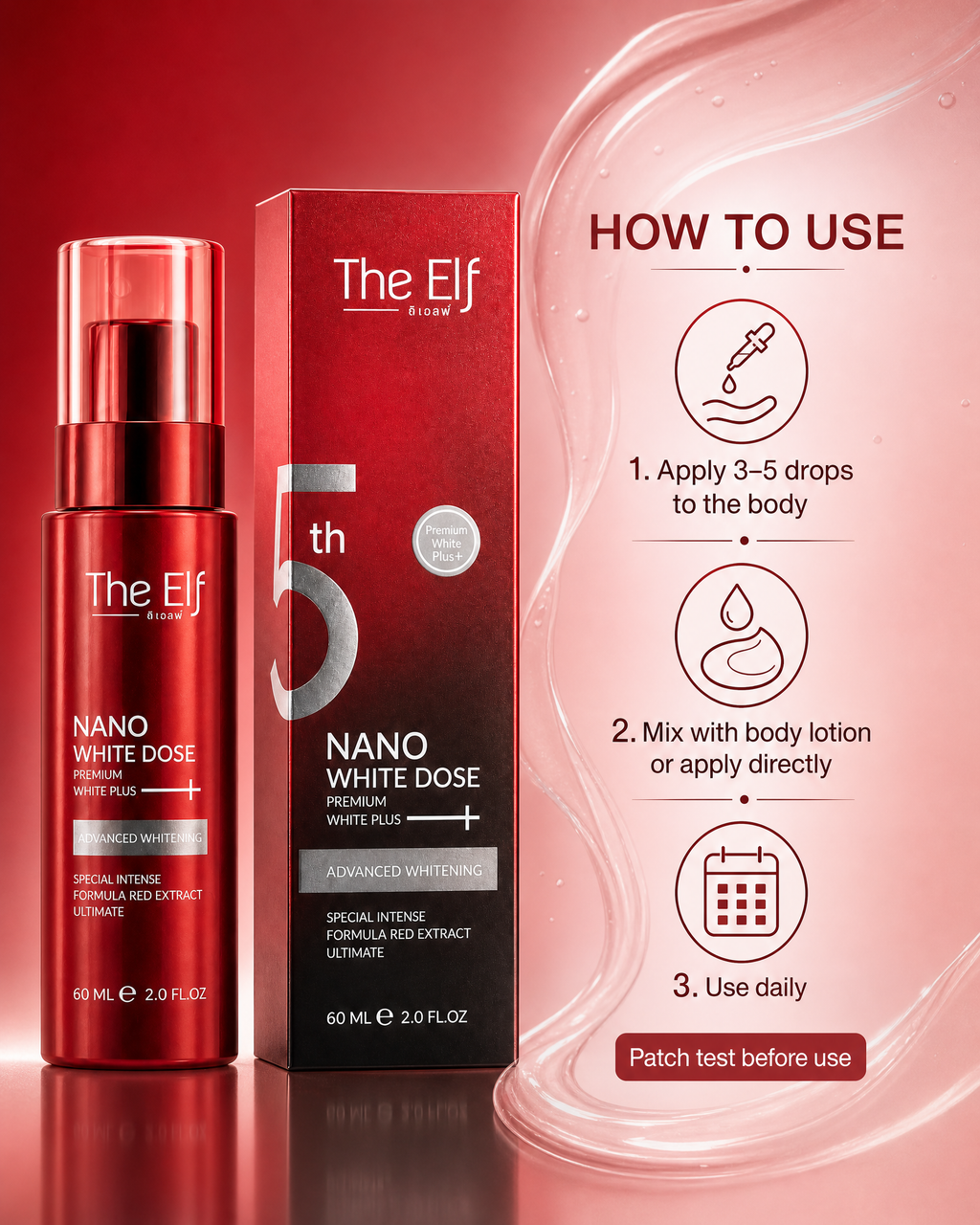 The Elf Nano White Dose Premium White Plus+ Advanced Whitening Serum — 60 ml