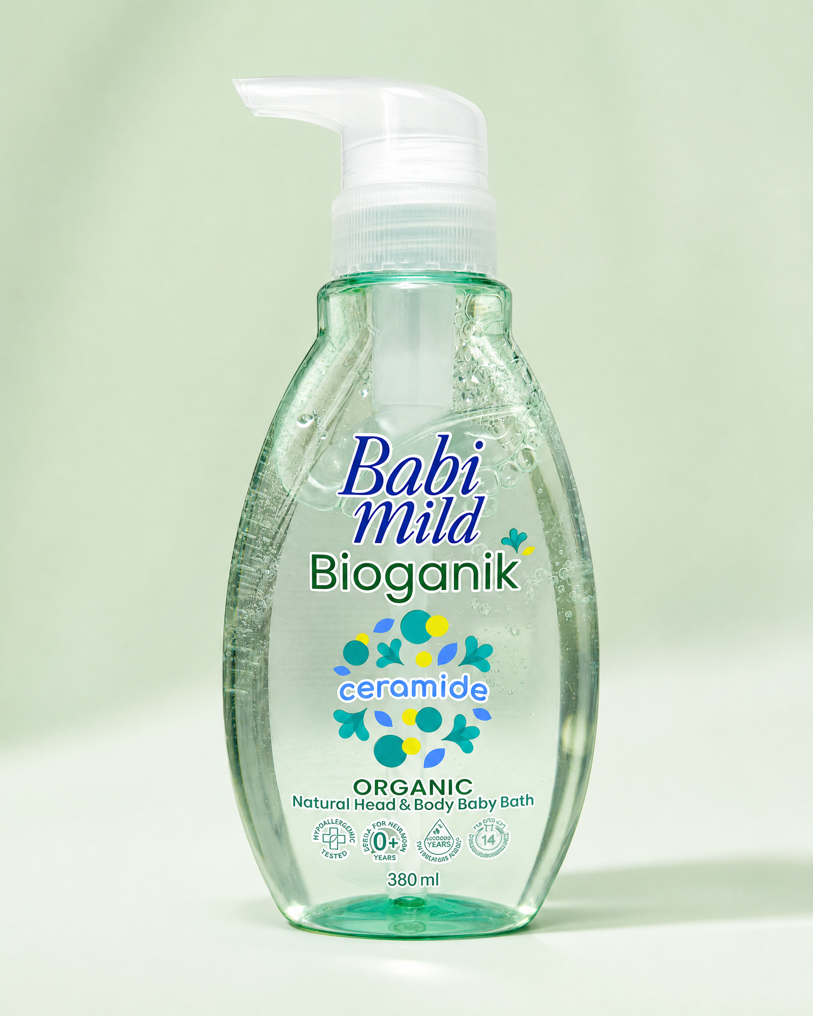Babi Mild Bioganik Organic Natural Head & Body Baby Bath with Ceramide — 380 ml