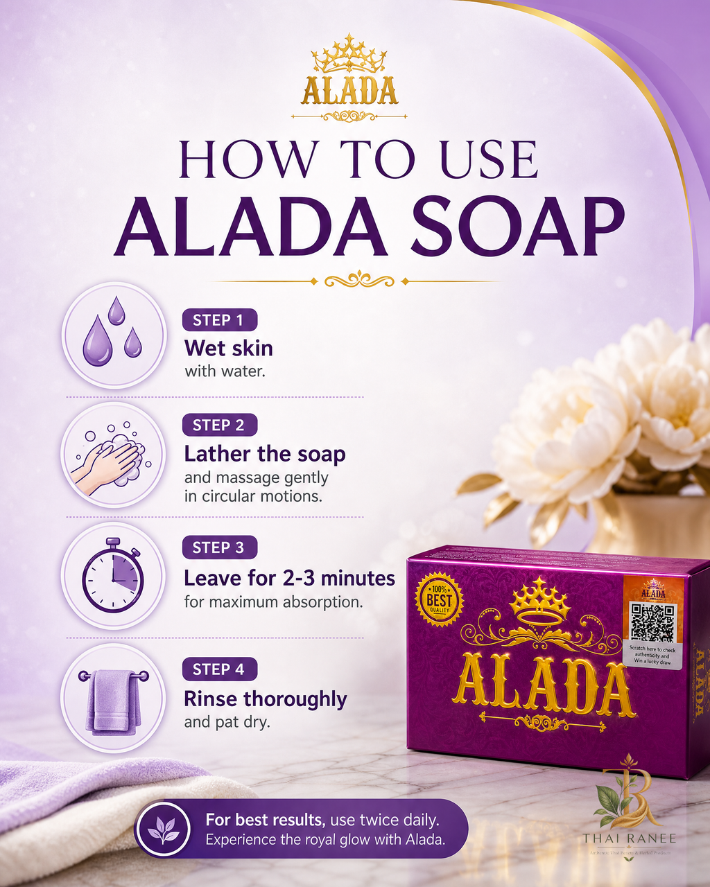 ALADA Instant Whitening Soap 160g
