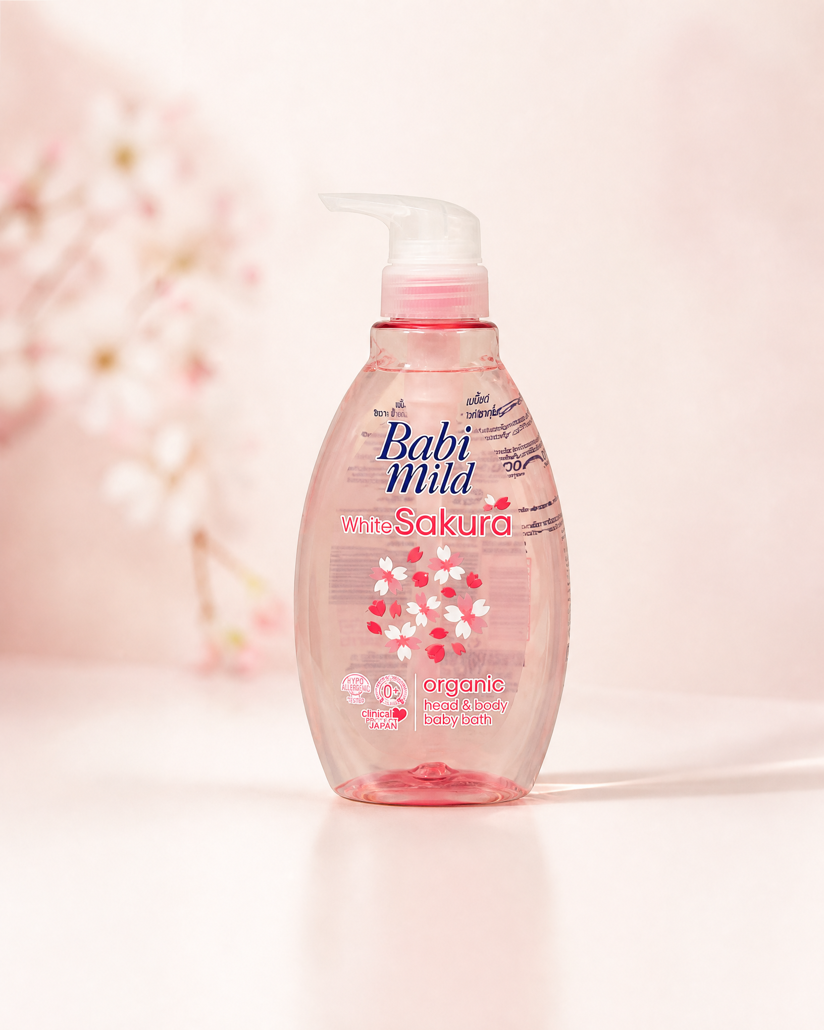 Babi Mild White Sakura Organic Head & Body Baby Bath — 380 ml