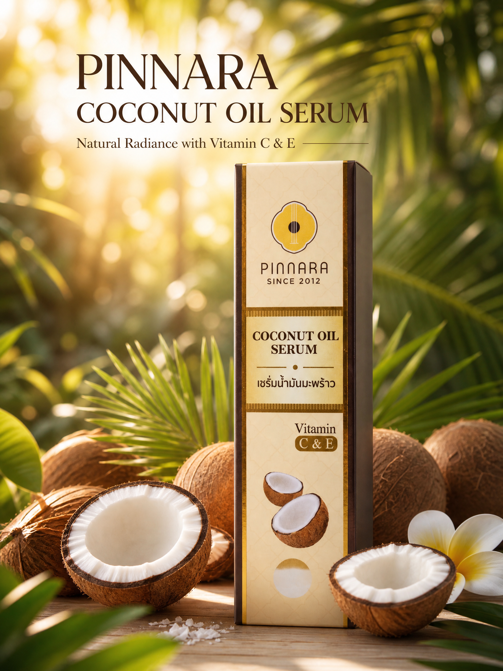 Pinnara Coconut Oil Serum – Hair & Body Nourishing Oil 85ml