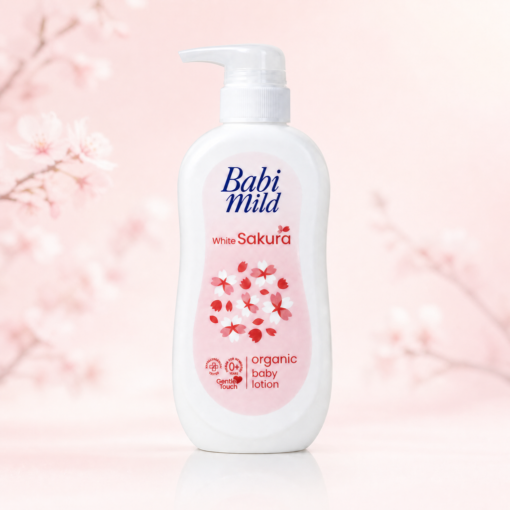 Babi Mild White Sakura Organic Baby Lotion 350 ml