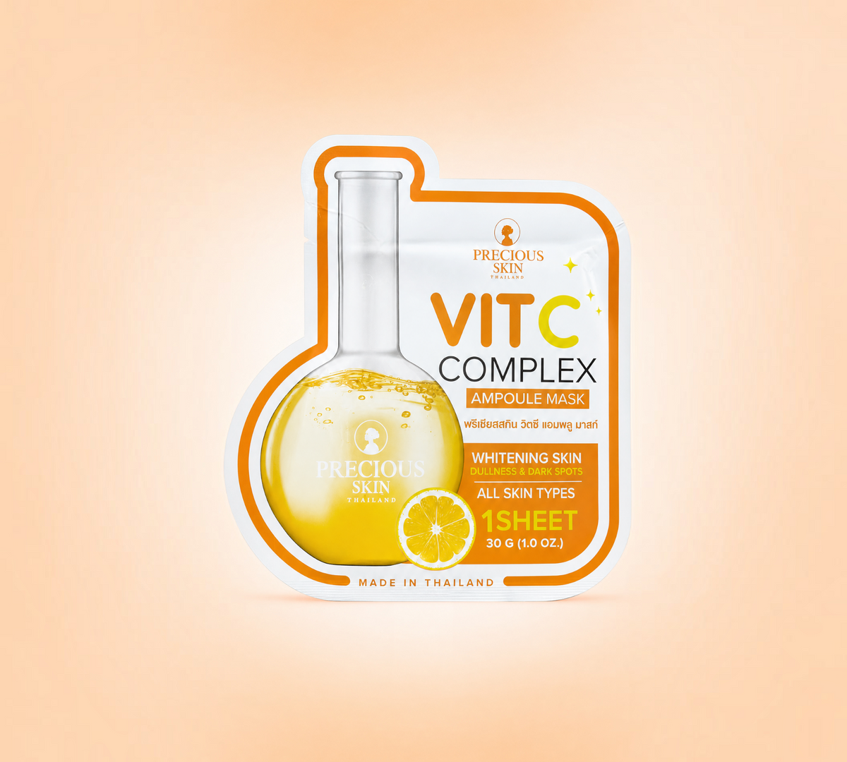 Thai Ranee Precious Skin Vit C Complex Ampoule Mask single-use facial sheet mask for brightening and dark spots