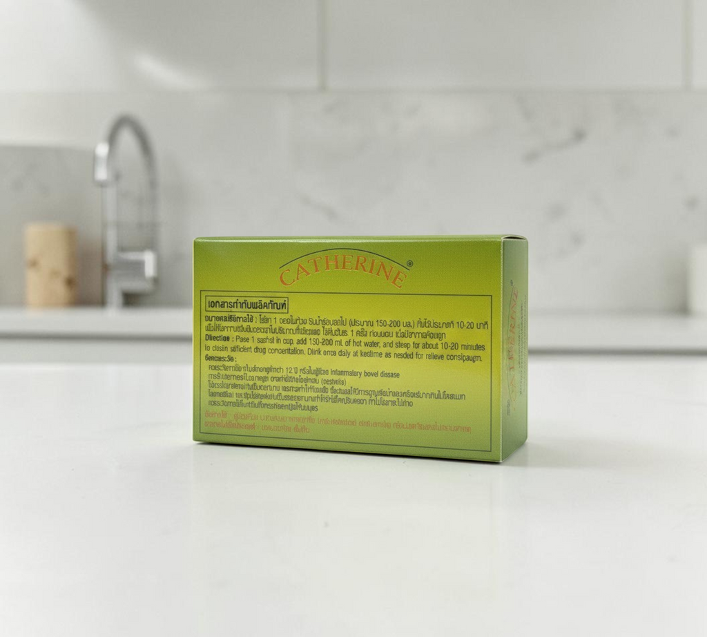 Thai Ranee CATHERINE chrysanthemum herbal infusion tea box with green packaging and detailed brewing instructions