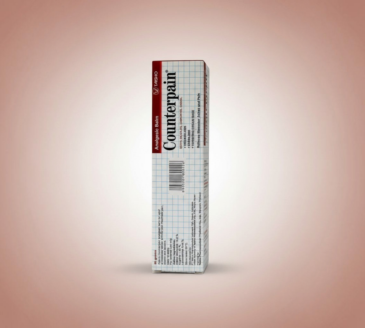 Thai Ranee Counterpain analgesic balm box for muscle pain relief featuring active ingredients on a neutral background