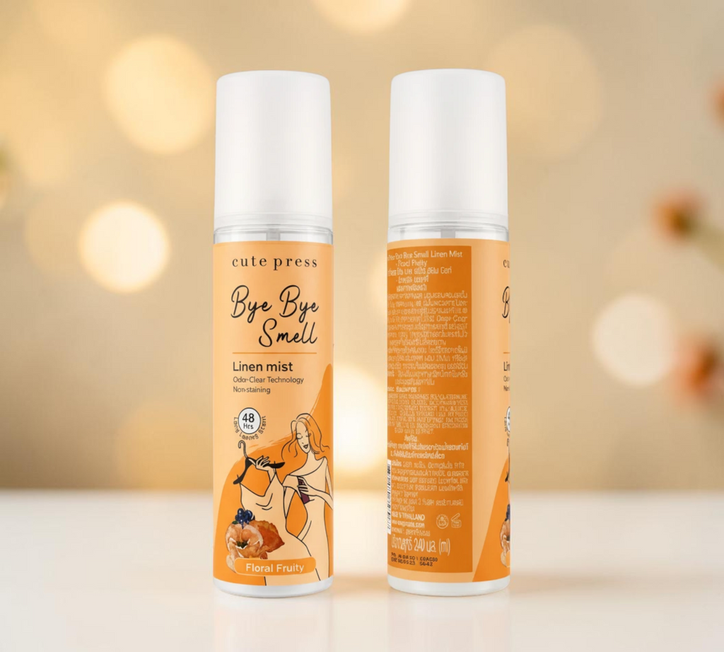 Thai Ranee Cute Press Bye Bye Smell floral fruity linen mist spray bottle for refreshing fabrics and clothing