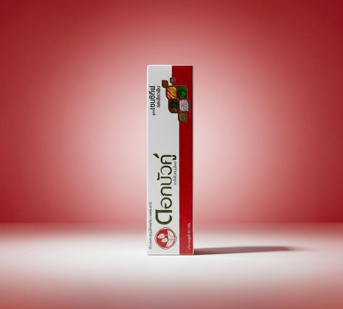 Thai Ranee Dok Bua Ku Herbal Sensitive Toothpaste box featuring natural herbal extracts for gentle oral care.
