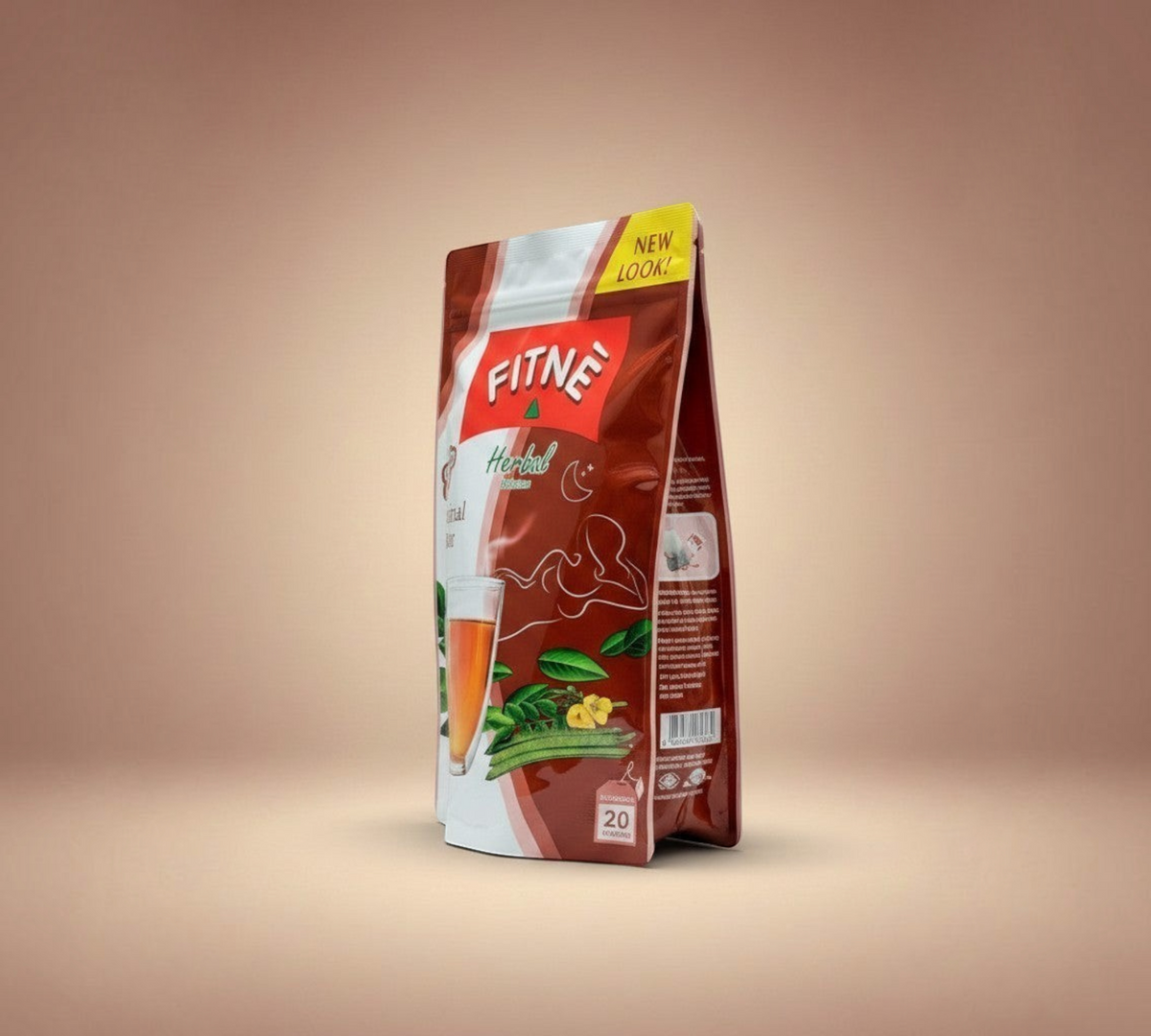 Thai Ranee FITNE Herbal Infusion tea bag pouch featuring original flavor senna leaves and pods for digestive wellness.