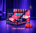 Thai Ranee HandyHerb G'nite Multi Collagen raspberry gummies in a display box with 6 packets for sleep and skin health.