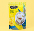 Thai Ranee KUNNA crispy Thai mango snack pouch featuring a yellow design with images of fresh mango and coconut.