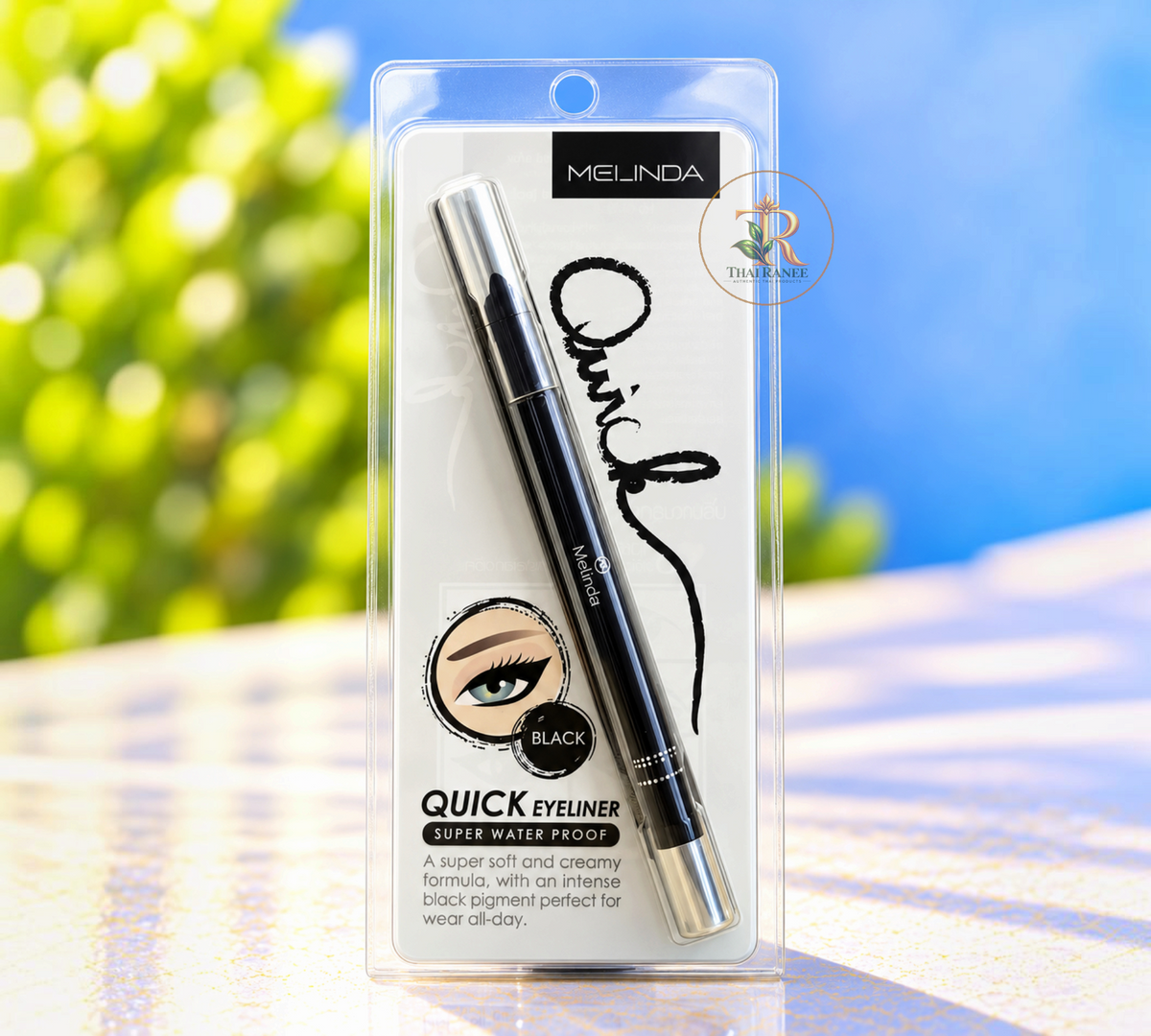 Thai Ranee Mei Linda Quick black waterproof eyeliner pencil in its original blister packaging