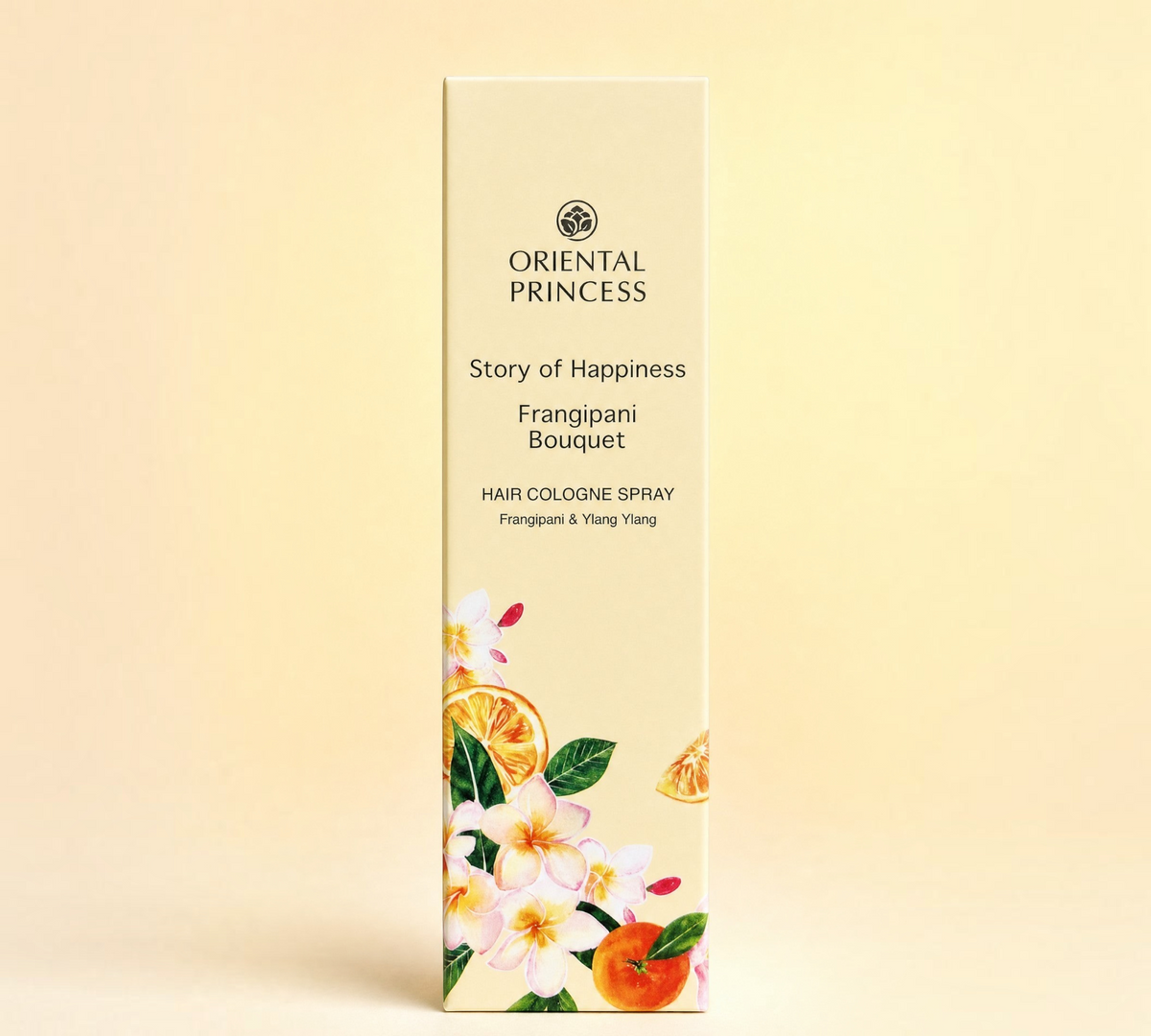 Thai Ranee Oriental Princess Story of Happiness Frangipani Bouquet hair cologne spray with floral and citrus design