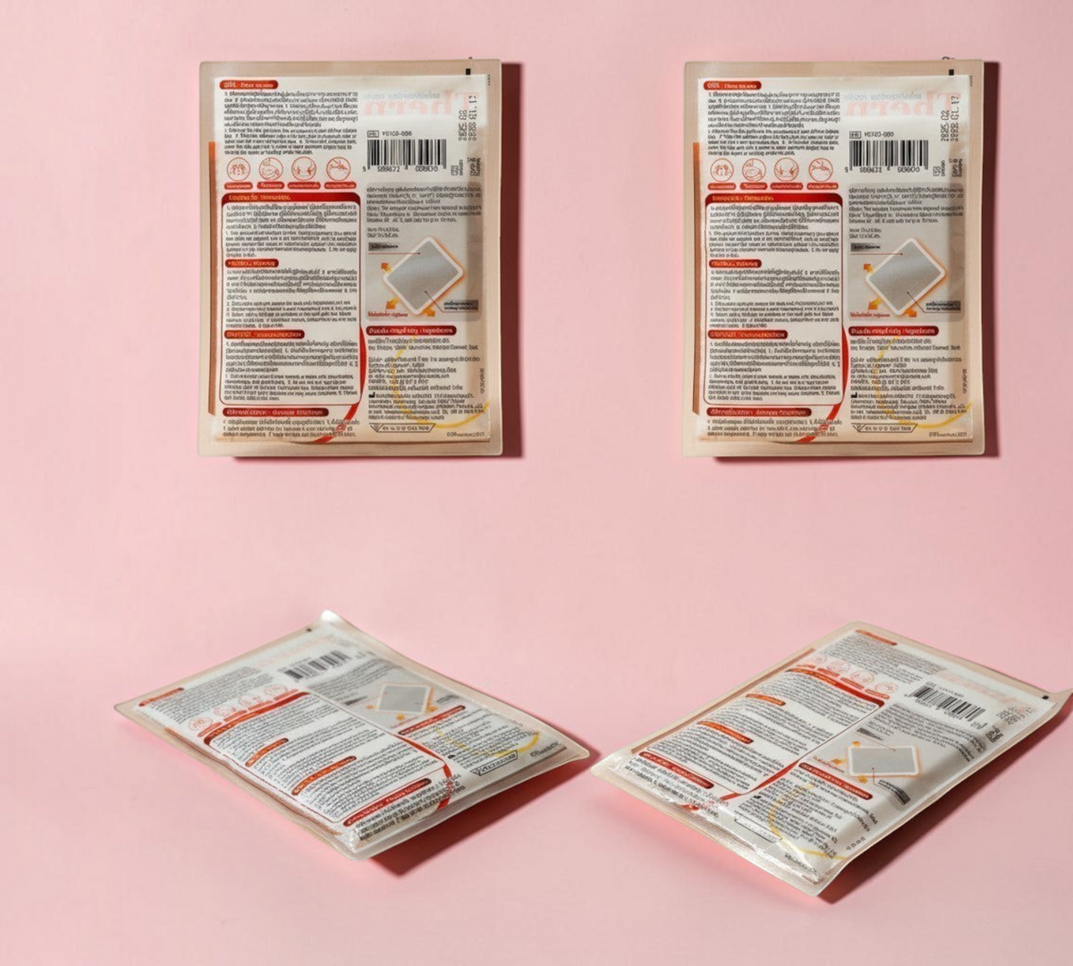 Thai Ranee Therma Plast air-activated heat pad for muscle pain relief in clear, compact, and flexible packaging.