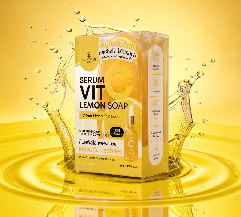 Thai Ranee Precious Skin Serum Vit C Lemon Soap box featuring citrus imagery and vitamin C serum branding