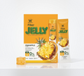 Thai Ranee WINK WHITE pineapple fiber jelly supplement box and sachets with fresh pineapple slices on white background
