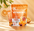Thai Ranee Wink White Vitamin-C Plus CoQ10 supplement pouch and sachet with orange and cherry imagery